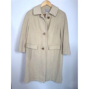 Vintage Neusteters 100% Baby Llama Wool Coat Beige Mid-Century 50s 60's Womens M